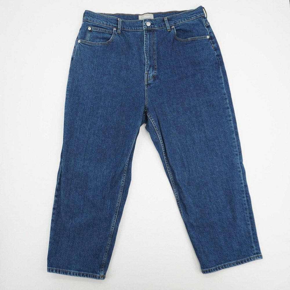 Everlane The Way High Jean 34 Crop Medium Wash Blue Organic Cotton Straight Leg